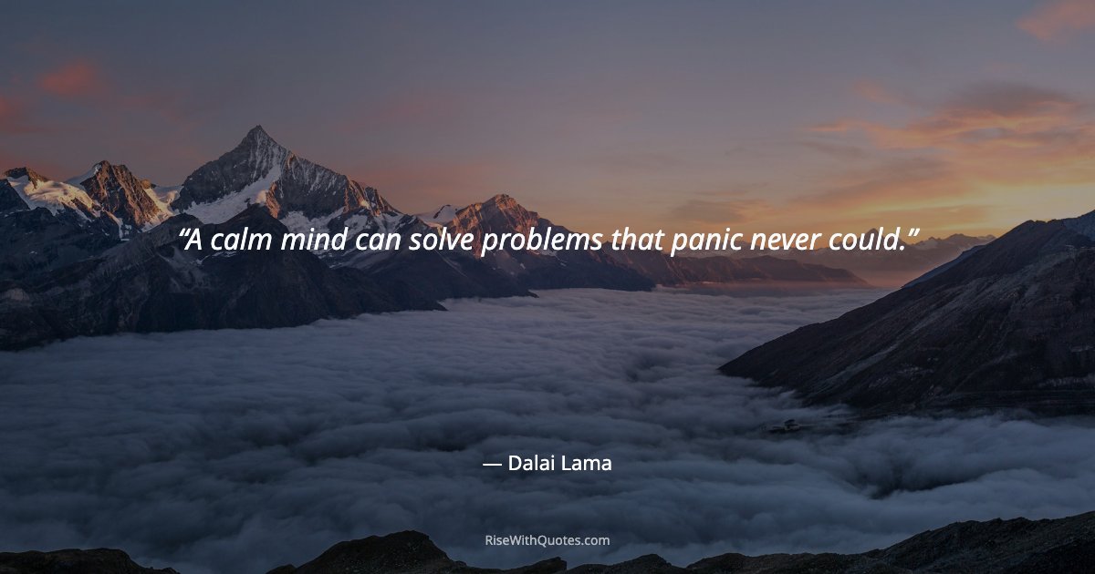 A calm mind can solve problems that panic never could.