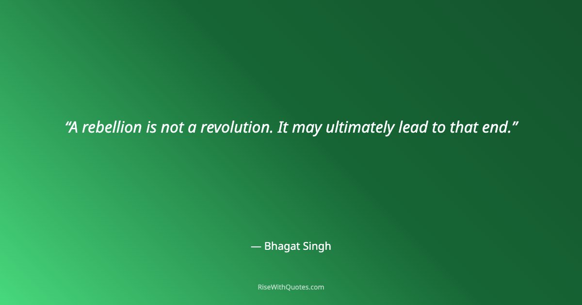 A rebellion is not a revolution. It may ultimately lead to that end.