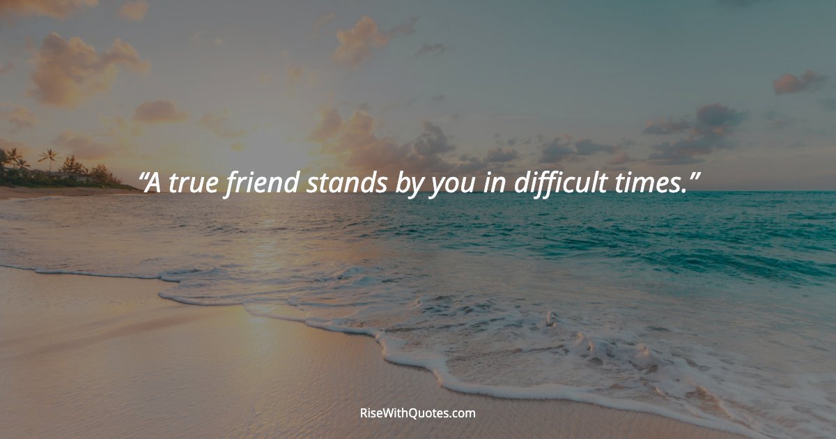 A true friend stands by you in difficult times.