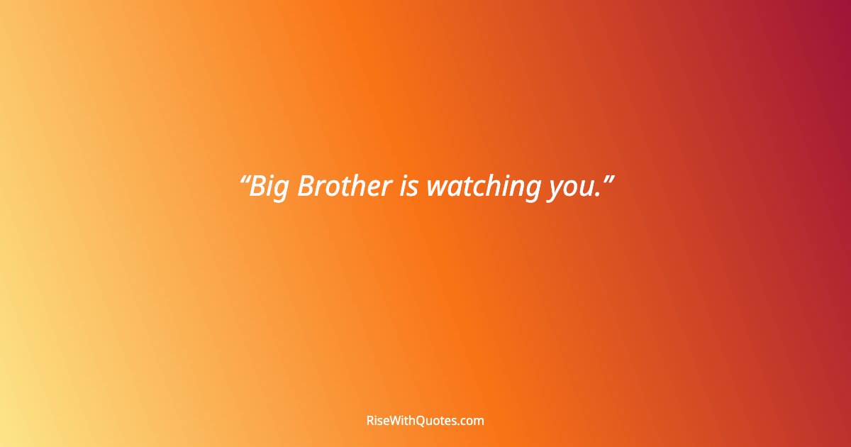 Big Brother is watching you.