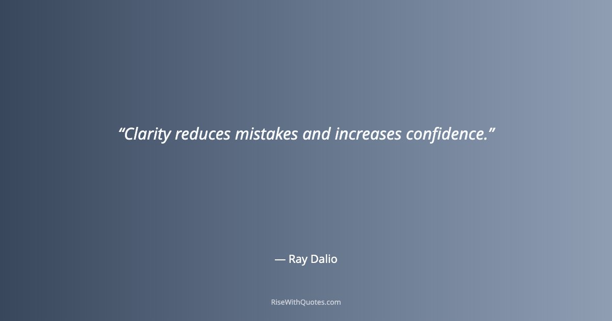 Clarity reduces mistakes and increases confidence.