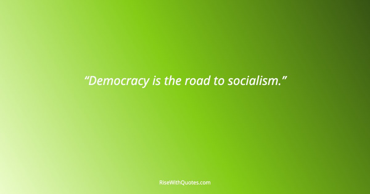 Democracy is the road to socialism.
