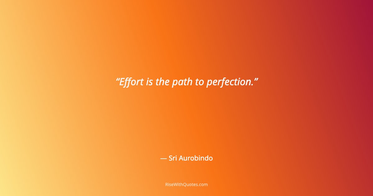 Effort is the path to perfection.