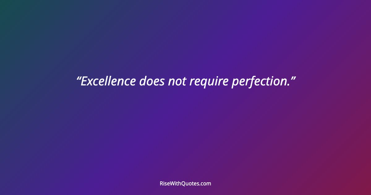 Excellence does not require perfection.