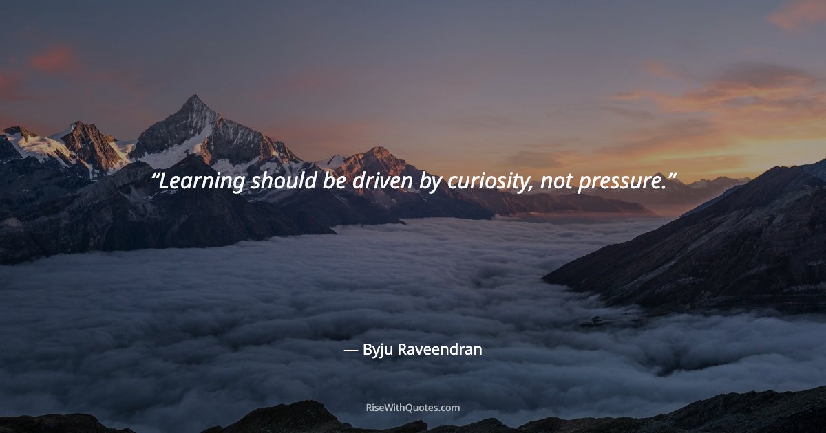 Learning should be driven by curiosity, not pressure.