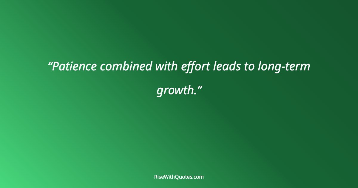Patience combined with effort leads to long-term growth.