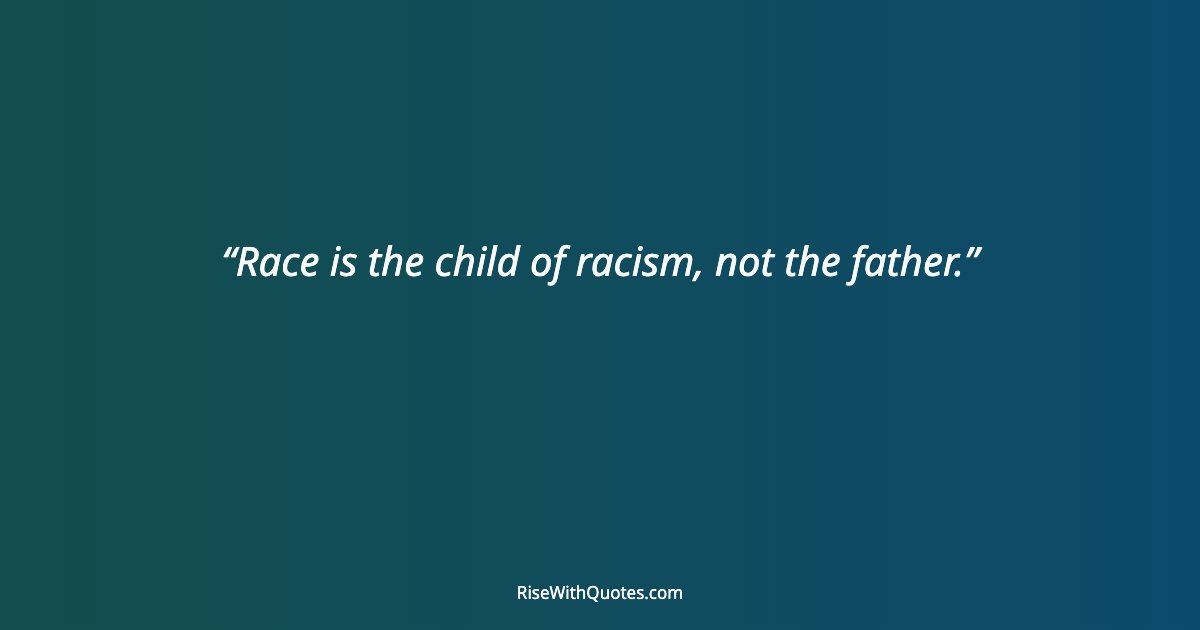 Race is the child of racism, not the father.