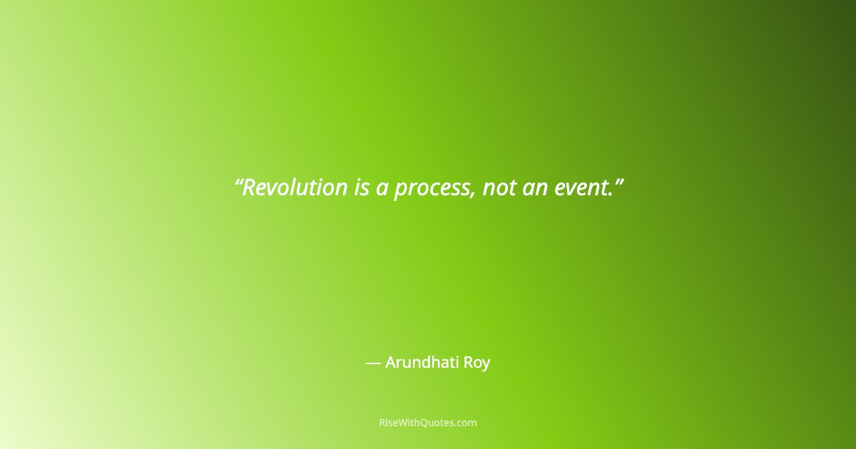 Revolution is a process, not an event.