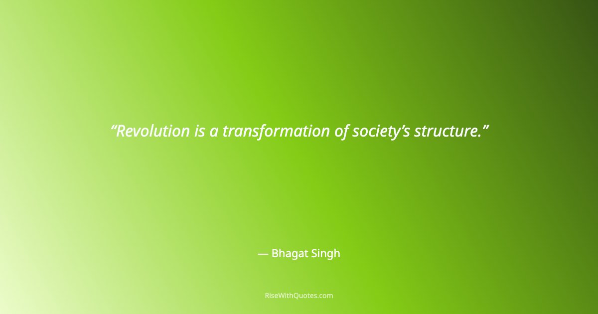 Revolution is a transformation of society’s structure.