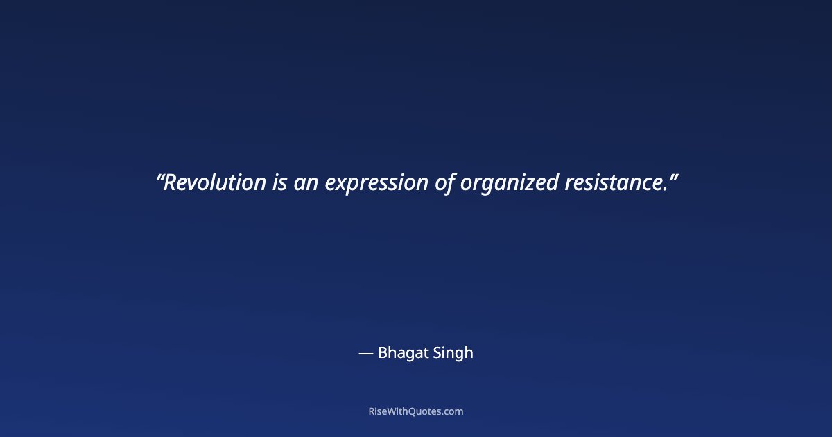 Revolution is an expression of organized resistance.