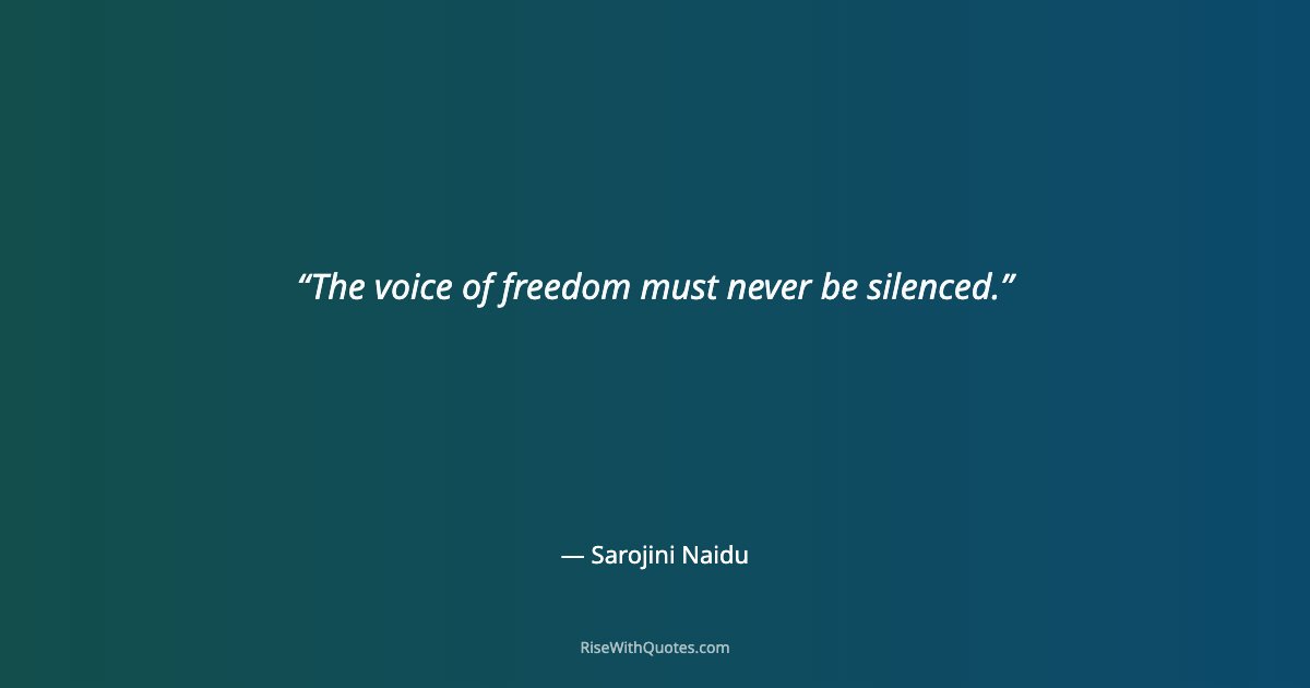 The voice of freedom must never be silenced.