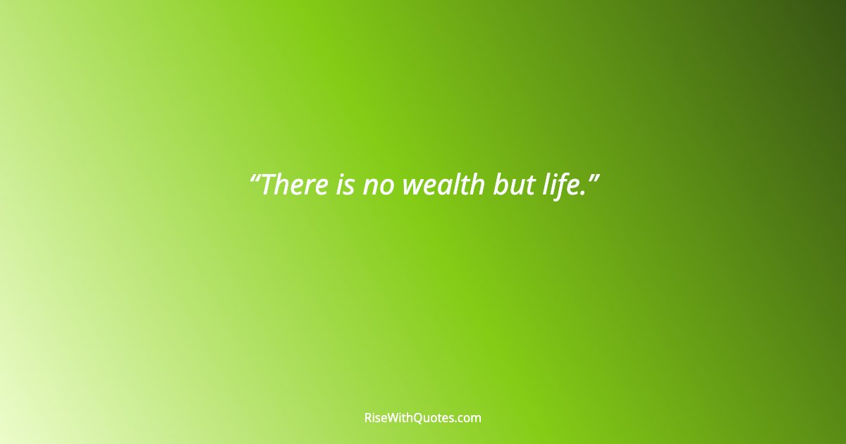 There is no wealth but life.