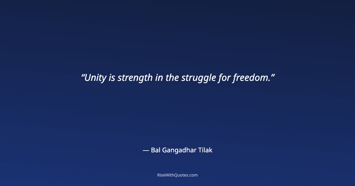 Unity is strength in the struggle for freedom.