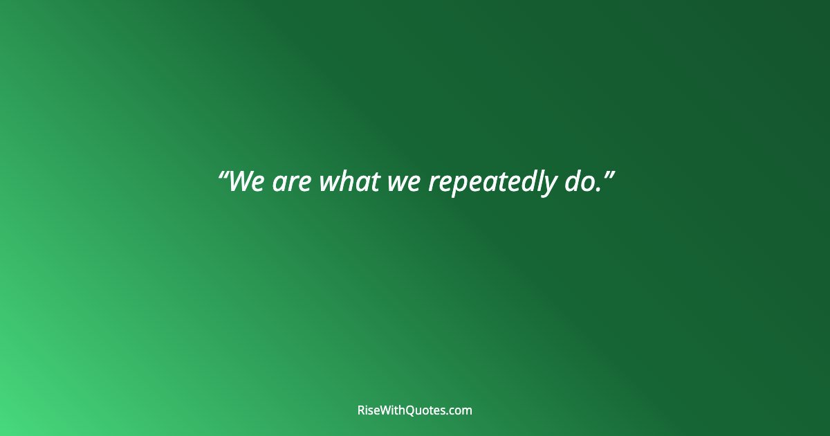 We are what we repeatedly do.