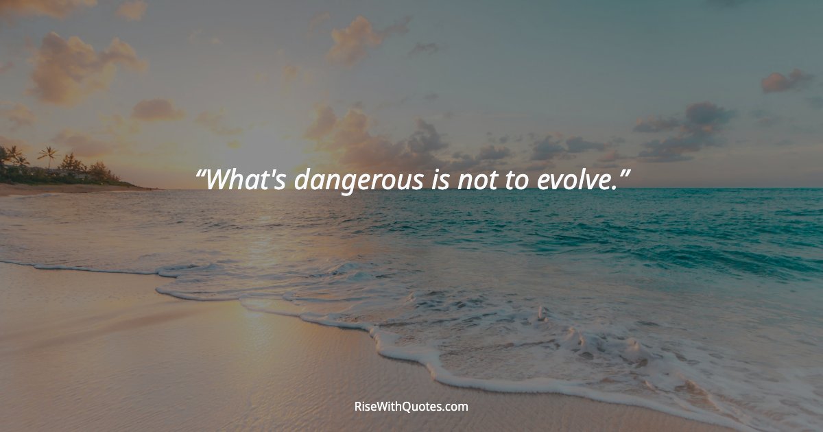 What's dangerous is not to evolve.