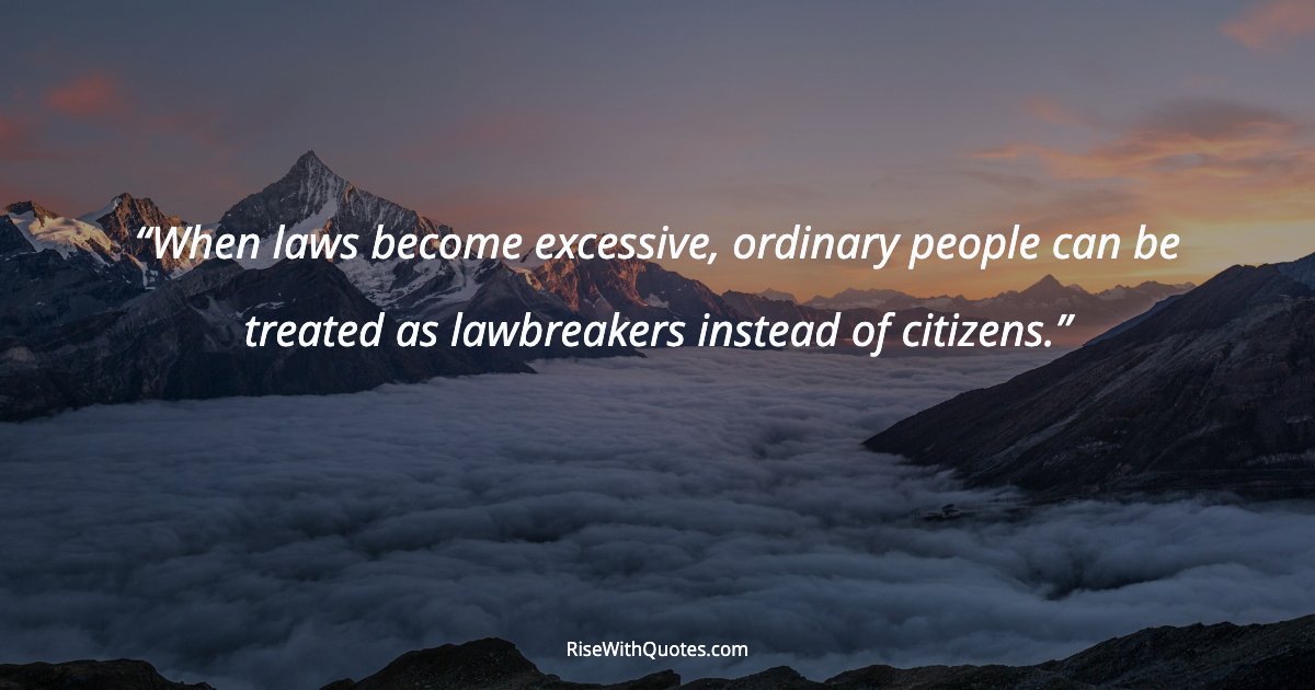 When laws become excessive, ordinary people can be treated as lawbreakers instead of citizens.