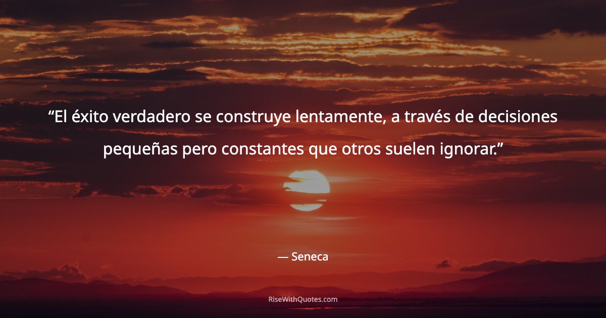 El éxito verdadero se construye lentamente, a través de decisiones pequeñas pero constantes que otros suelen ignorar.